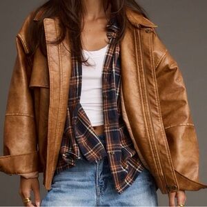 12th Tribe Brown Leather Jacket